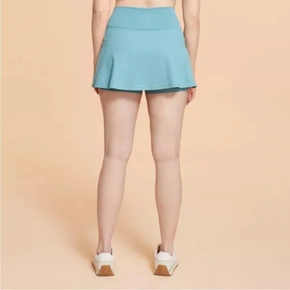 Blogilates Women's Criss Cross Slit High-Rise Skort - Teal Blue NWT - Picture 2 of 8